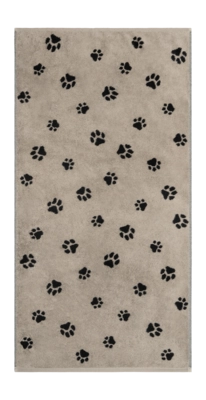 Douchelaken Cawö We love Dogs Paws Black/Beige