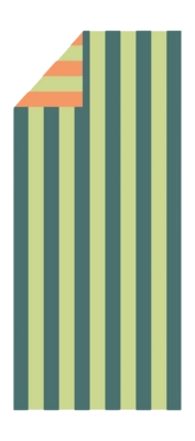 Asciugamano Mare Cawö Beach Tropical Stripes 80 x 180 cm, Verde Giungla
