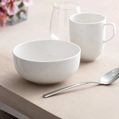 Bol Villeroy & Boch Anmut - Porcelaine Blanche 0,75L - Lavable Au Lave-vaisselle - Design Sobre Et élégant