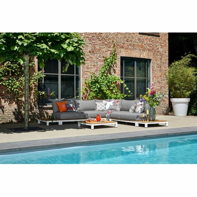 Loungeset Suns Evora Hoekopstelling 2x2 Seater Matt White / Light Anthracite (6-delig)