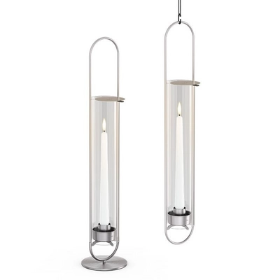 Kandelaar Höfats Oval Candle 55 Zilver