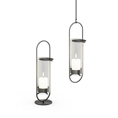 Chandelier Höfats Oval Candle 35 Noir Brossé
