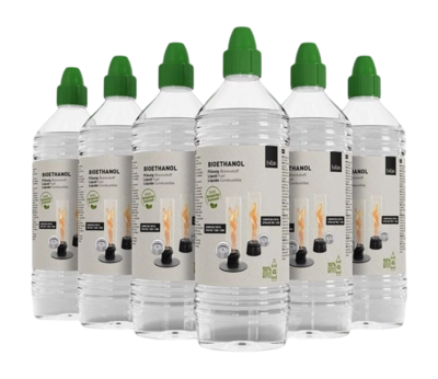Carburant Liquide Höfats Bio Ethanol Bouteille Transparent 1L (Lot de 6)
