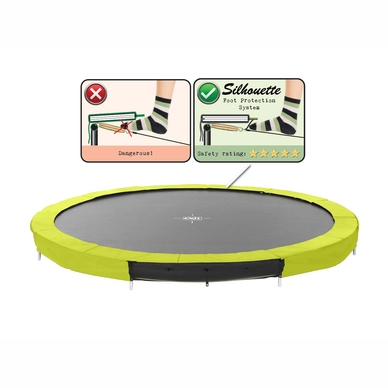 Trampoline EXIT Toys Silhouette Ground 366 Lime