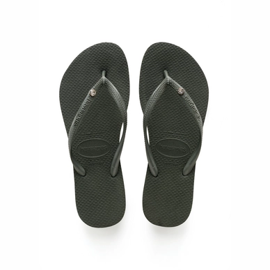 Tong Havaianas Slim Crystal Glamour SW Olive Green