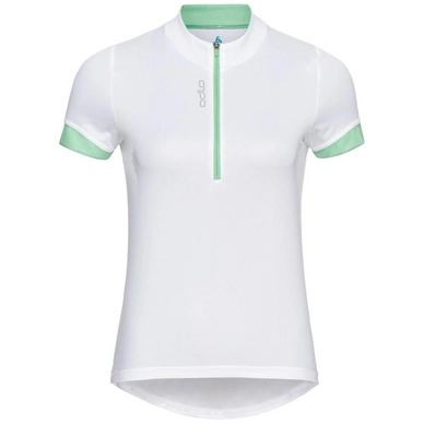 Radshirt Odlo Women S/U Collar S/S 1/2 Zip Essential White Hemlock