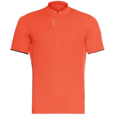 Radshirt Odlo Men S/U Collar S/S 1/2 Zip Essential Exuberant Orange