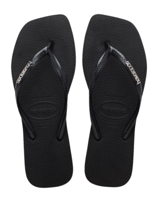 Flip Flops Havaianas Quadrat Logo Metallic Damen Black / Silver