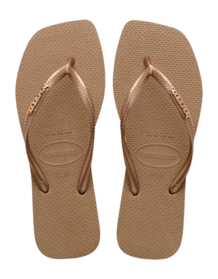 Flip Flops Havaianas Square Logo Metallic Damen Roségold