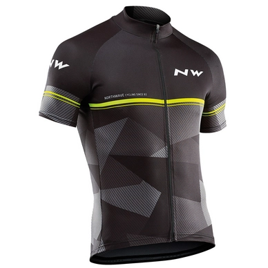Fietsshirt Northwave Men Origin SS Black Yellow Fluo