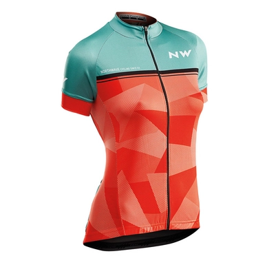 Fietsshirt Northwave Women Origin SS Green Forest Orange