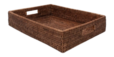 Storage Basket Decor Walther Basket Rectangle Rattan Dark