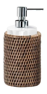 Soap Dispenser Decor Walther Basket SSP Rattan Dark Porcelain White