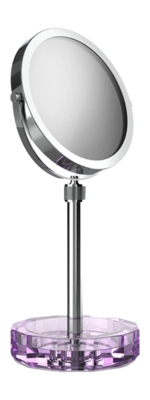 Make-up Spiegel Decor Walther Kristall KSA mit Schälchen Violett Chrom (4x + 1x Vergrößerung)