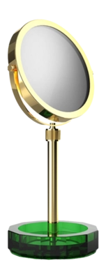 Make-up Spiegel Decor Walther Kristall KSA Met Schaaltje Groen Goud 24 Karaat (4x + 1x magnification)