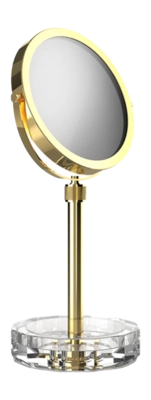 Miroir à Maquillage Decor Walther Kristall Coupelle Or 24 Carats (Grossissement 4x + 1x)