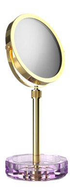 Make-up Spiegel Decor Walther Kristall KSA mit Schälchen Violett Gold 24 Karat (4x + 1x Vergrößerung)
