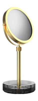 Make-up Spiegel Decor Walther Kristall KSA mit Schälchen Anthrazit Matt Gold 24 Karat (4x + 1x Vergrößerung)