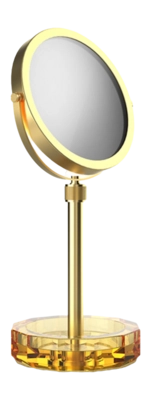 Make-Up Mirror Decor Walther Kristall KSA With Dish Amber Matte Gold 24 Carat (4x + 1x magnification)