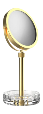 Make-up Spiegel Decor Walther Kristall KSA Met Schaaltje Transparant Mat Goud 24 Karaat (4x + 1x magnification)