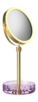 Specchio trucco Decor Walther Kristall KSA, 4x, base portaoggetti, Viola / Oro 24 Carati opaco