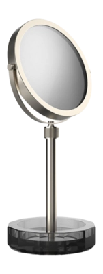 Make-Up Mirror Decor Walther Kristall KSA with Tray Anthracite Satin Nickel (4x + 1x magnification)