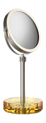 Make-up Spiegel Decor Walther Kristall KSA mit Schälchen Amber satiniert Nickel (4x + 1x Vergrößerung)
