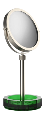 Make-Up Mirror Decor Walther Kristall KSA With Tray Green Satin Nickel (4x + 1x magnification)