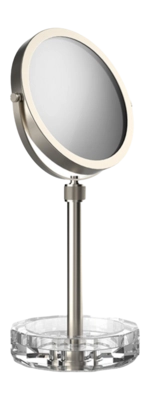 Make-up Spiegel Decor Walther Kristall KSA Met Schaaltje Transparant Gesatineerd Nikkel (4x + 1x magnification)