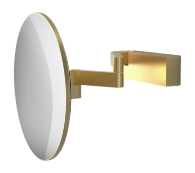 Miroir à Maquillage Decor Walther VISION R Non Eclairé 5X Model Mural Or Mat PVD (Grossissement 5x)