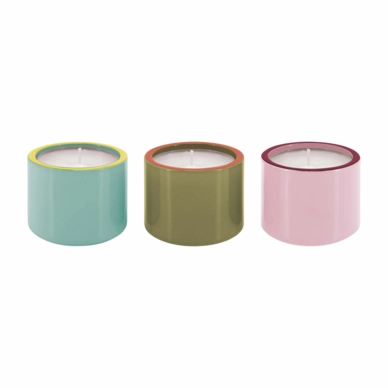 Theelichthouder Remember Glas Blauw/Groen/Roze  (Set van 3)