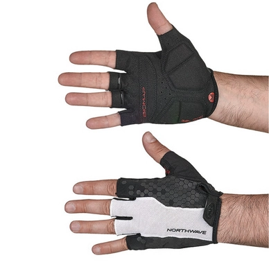 Fietshandschoen Northwave Evolution Short Gloves White Black