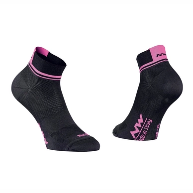 Fietssok Northwave Women Logo 2 Woman Socks Black Pink Fluo