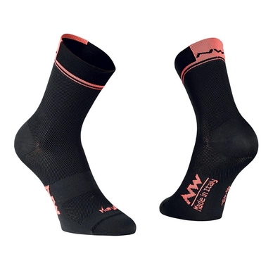 Fietssok Northwave Logo 2 High Socks Black Lobster Orange