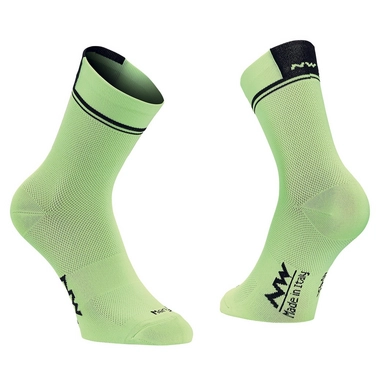 Fietssok Northwave Logo 2 High Socks Lime Fluo Black