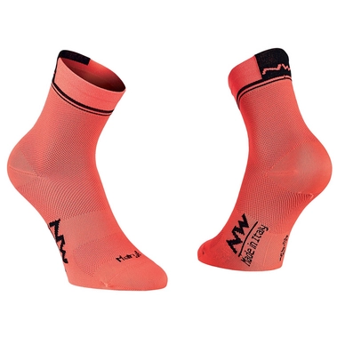 Fietssok Northwave Logo 2 High Socks Lobster Orange Black