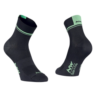 Fietssok Northwave Logo 2 Socks Black Lime Fluo