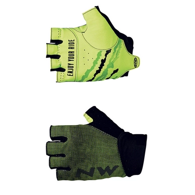 Fietshandschoen Northwave MTB Air 3 Short Gloves Black Yellow Fluo