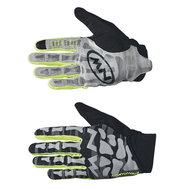 Fietshandschoen Northwave Skeleton Original Full Gloves Black Yellow Fluo