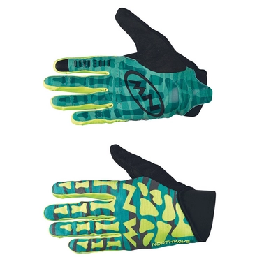 Fietshandschoen Northwave Skeleton Original Full Gloves Green Yellow Fluo