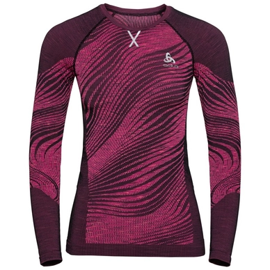 Ondershirt Odlo Women BL Top Crew Neck LS Blackcomb Eco Festival Fuchsia Space Dye