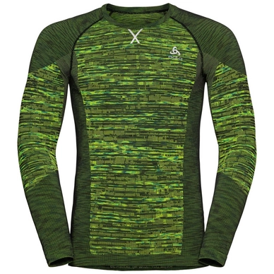 Maillot de Corps Odlo Men BL Top Crew Neck LS Blackcomb Eco Lime Green Space Dye