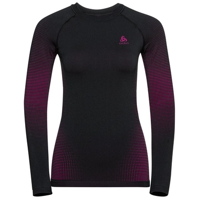 Unterhemd Odlo BL Top Crew Neck LS Performance Warm Eco Women Festival Fuchsia Black