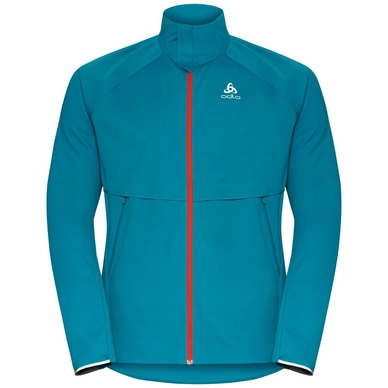 Hardloopjack Odlo Men Jacket Zeroweight Pro Warm Tumultuous Sea Orange.Com