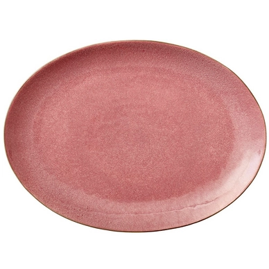 Assiette Bitz Oval Grey Light Pink 45x34 cm