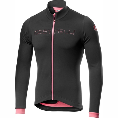 Fietsshirt Castelli Men Fondo Jersey Full Zip Dark Gray Giro Pink