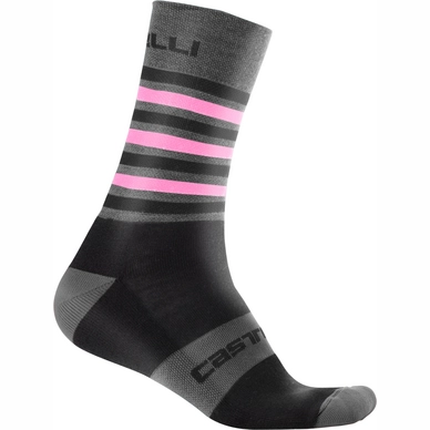 Chaussettes de Cyclisme Castelli Men Gregge 15 Sock Black Giro Pink