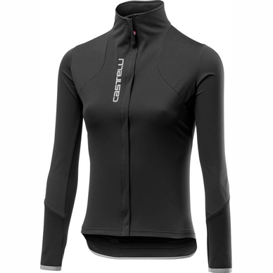 Fahrradshirt Castelli Transparente 4 Jersey Full Zip Light Black Damen