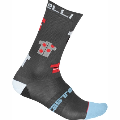 Fietssok Castelli Men Pazzo 18 Sock Dark Gray