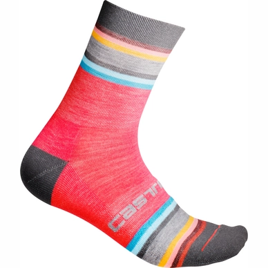 Fahrradsocke Castelli Striscia 13 Sock Brillant Pink Herren